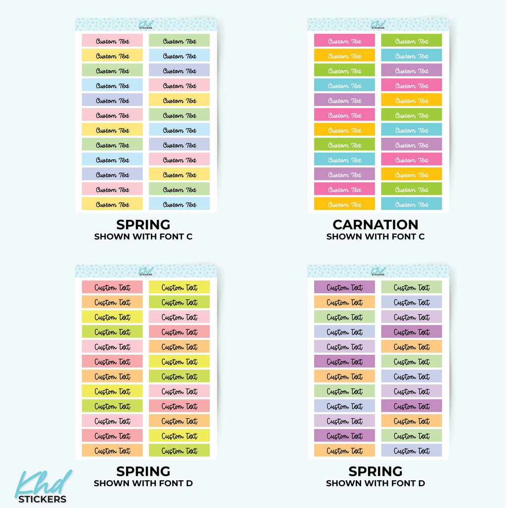 Custom Header Stickers - 3.8cm x 0.8cm - 1½ in x ⅓ in