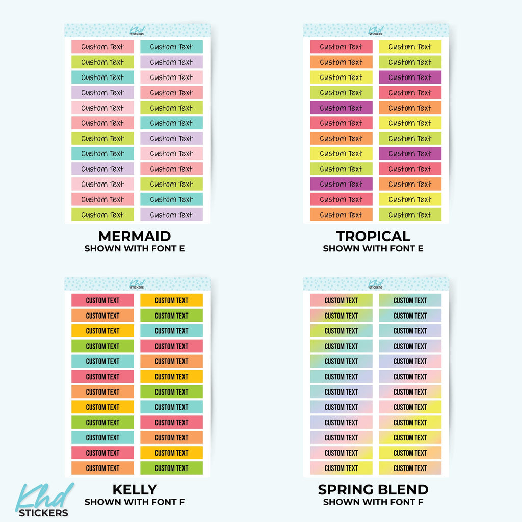 Custom Header Stickers - 3.8cm x 0.8cm - 1½ in x ⅓ in