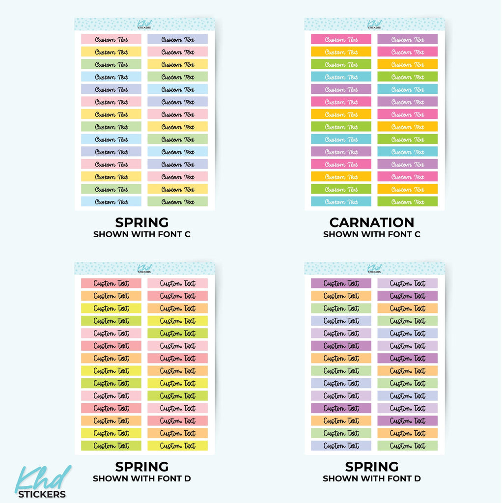 Custom Header Stickers - 3.8cm x 0.63cm 1.5" x 0.25"