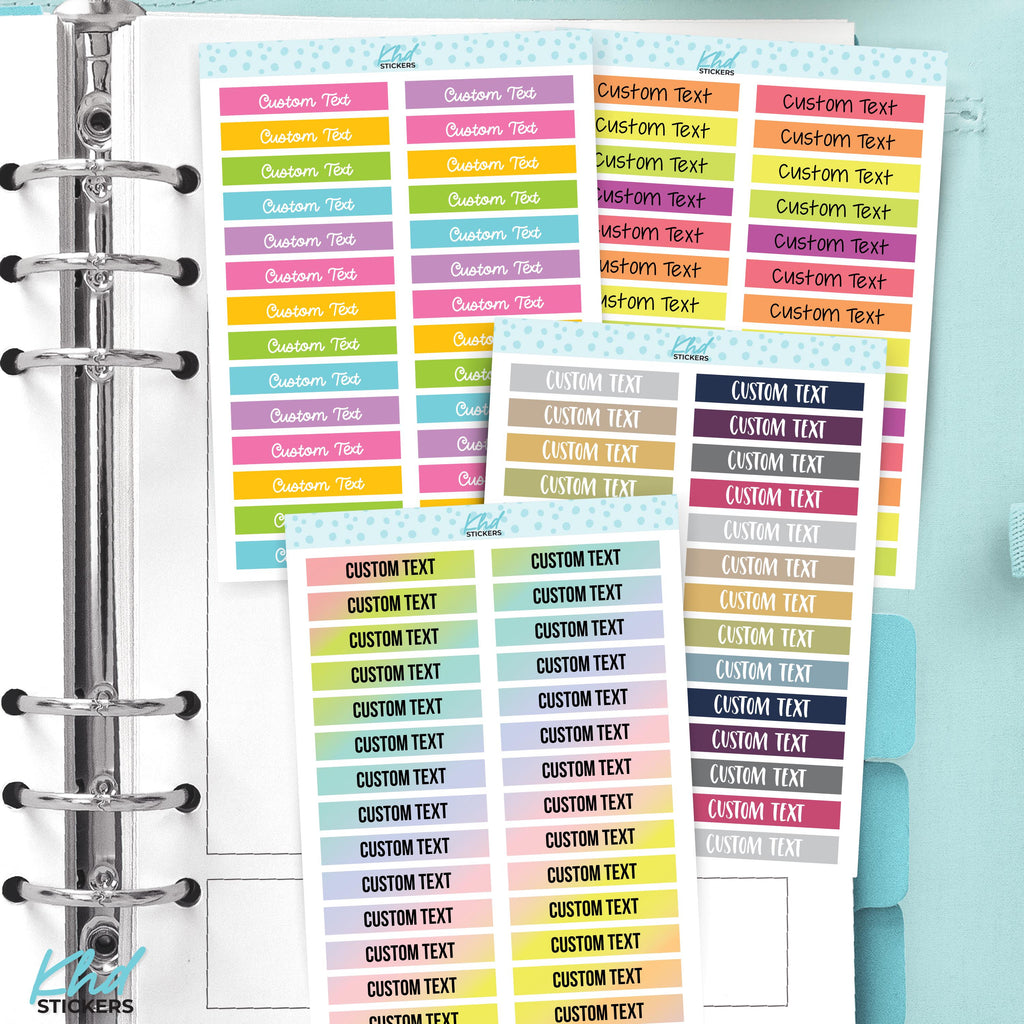 Custom Header Stickers - 3.8cm x 0.63cm 1.5" x 0.25"