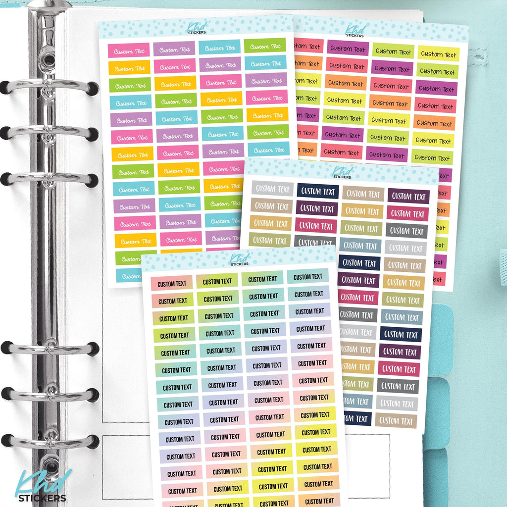 Custom Header Stickers - 1.9cm x .63cm, 0.75" x 0.25"