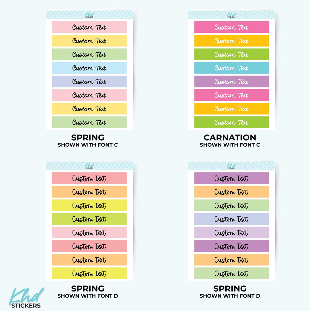 Custom Header Stickers - 7.2cm x 1.2cm - 3" x ~0.5"
