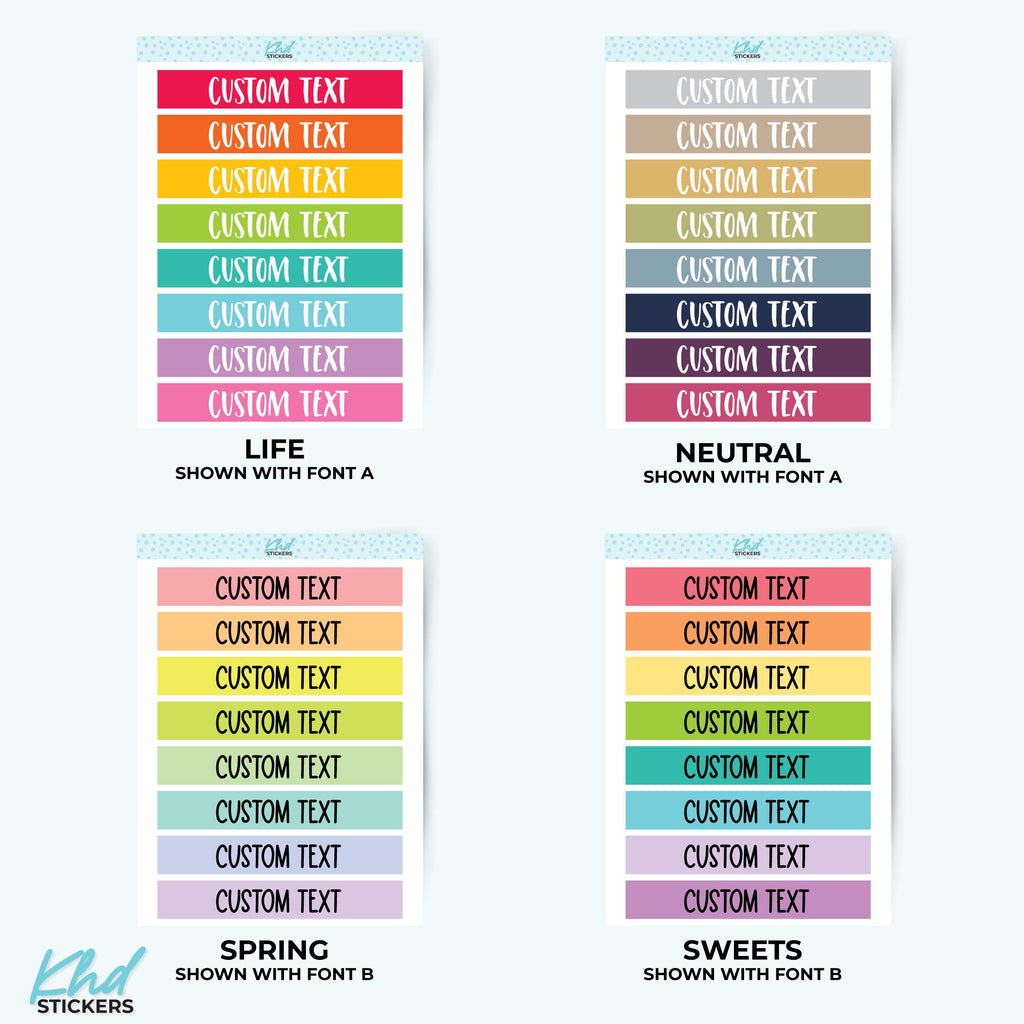 Custom Header Stickers - 7.2cm x 1.2cm - 3" x ~0.5"