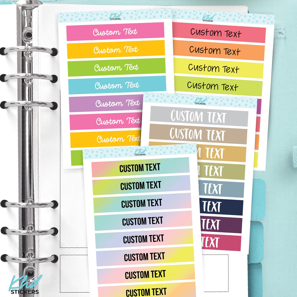 Custom Header Stickers - 7.2cm x 1.2cm - 3" x ~0.5"