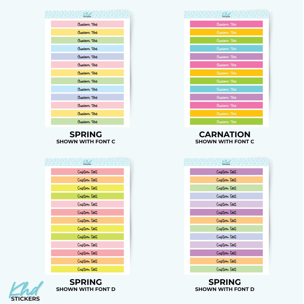 Custom Header Stickers - 7.2cm x 0.7cm - 3" x ~0.5"