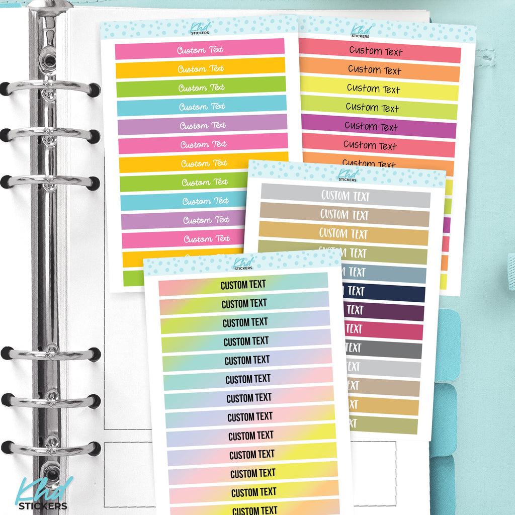 Custom Header Stickers - 7.2cm x 0.7cm - 3" x ~0.5"