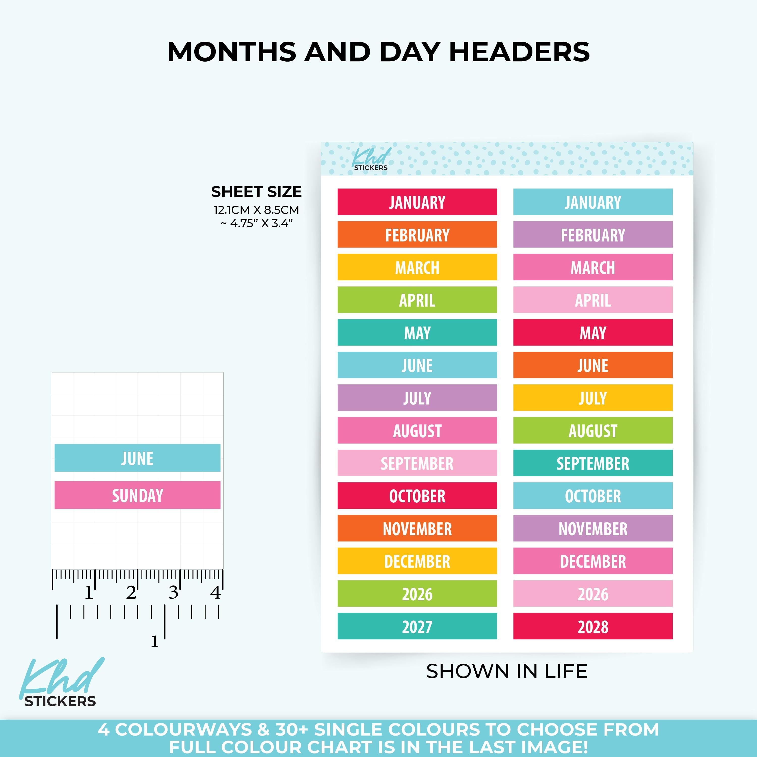 Months of the Year Stickers – KHDStickers