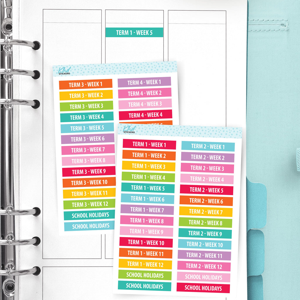 School Term Planner Stickers. Full Year – KHDStickers