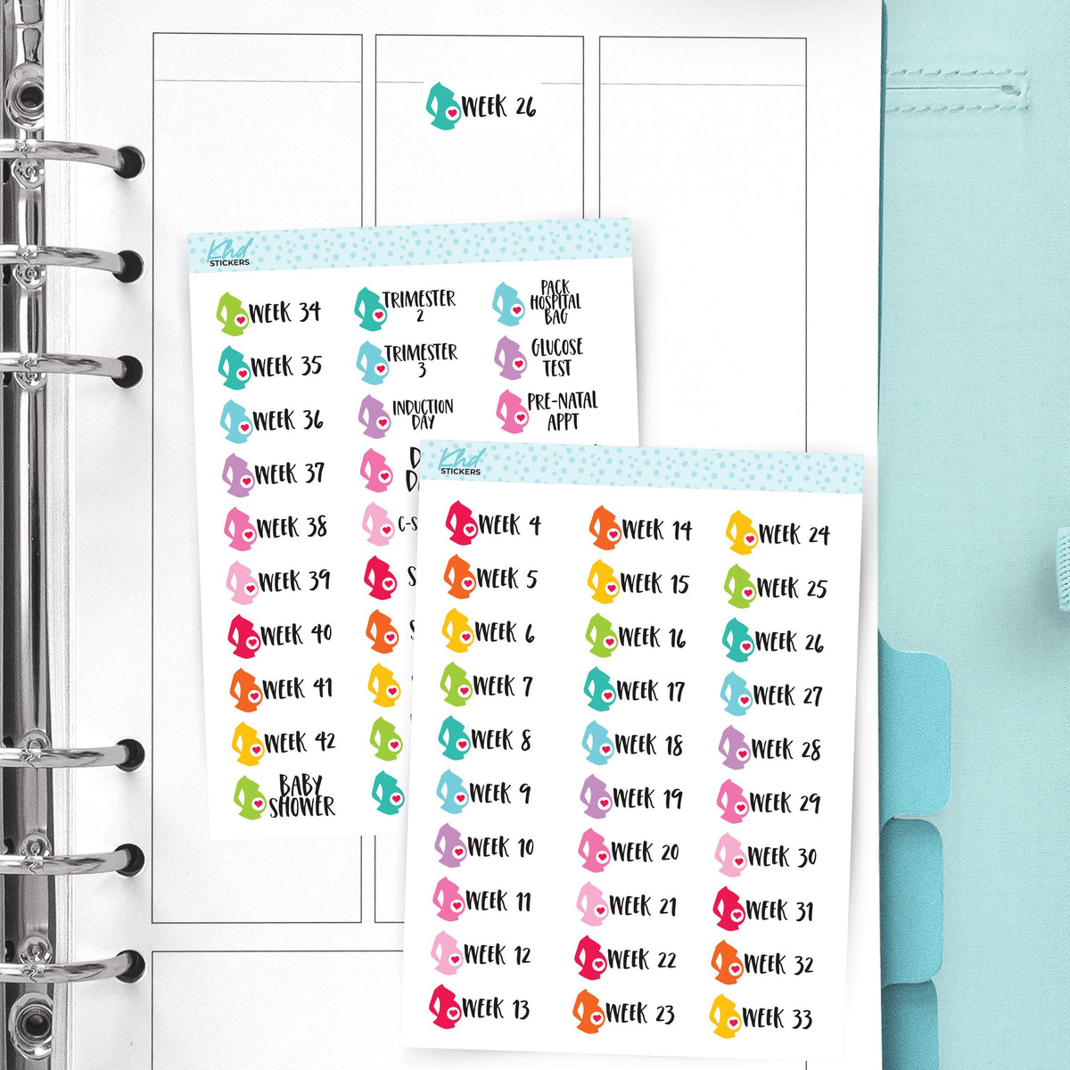 Pregnancy Week Planner Stickers – KHDStickers