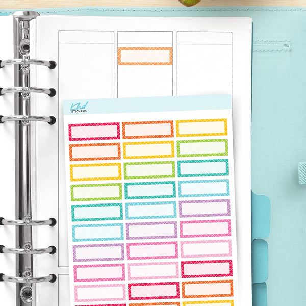 Appointment Quarter Box Planner Stickers with cross hatch pattern — video