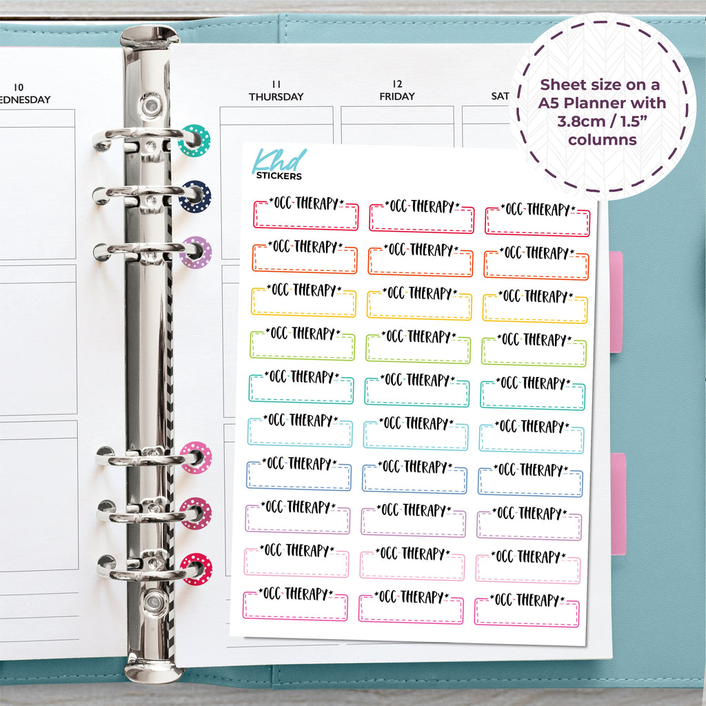Occupational Therapy Boxes Stickers, Planner Stickers, Removable