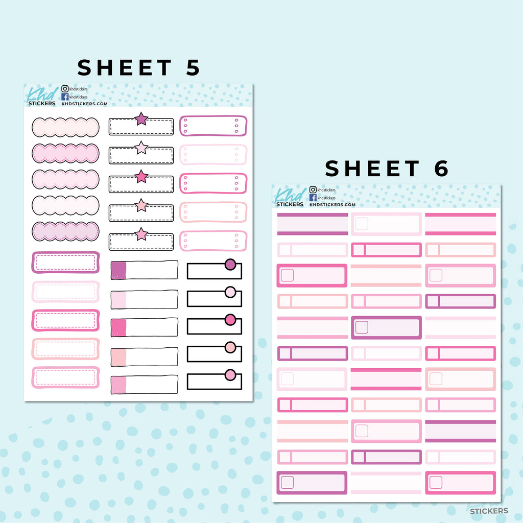 Monthly Functional Planner Sticker Kit - Pretty In Pink - Planner Stickers - Kit 4806