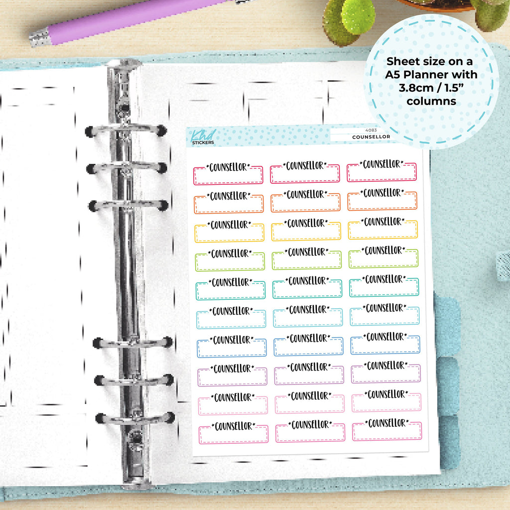 Counsellor Stickers, Planner Stickers, Removable