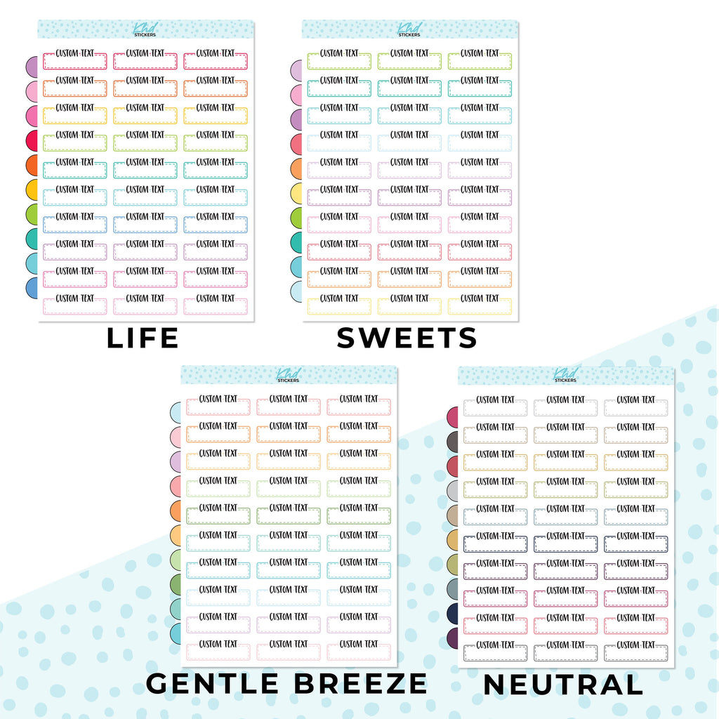 Design Your Own Custom Text Boxes, Customised & Personalised Planner Stickers