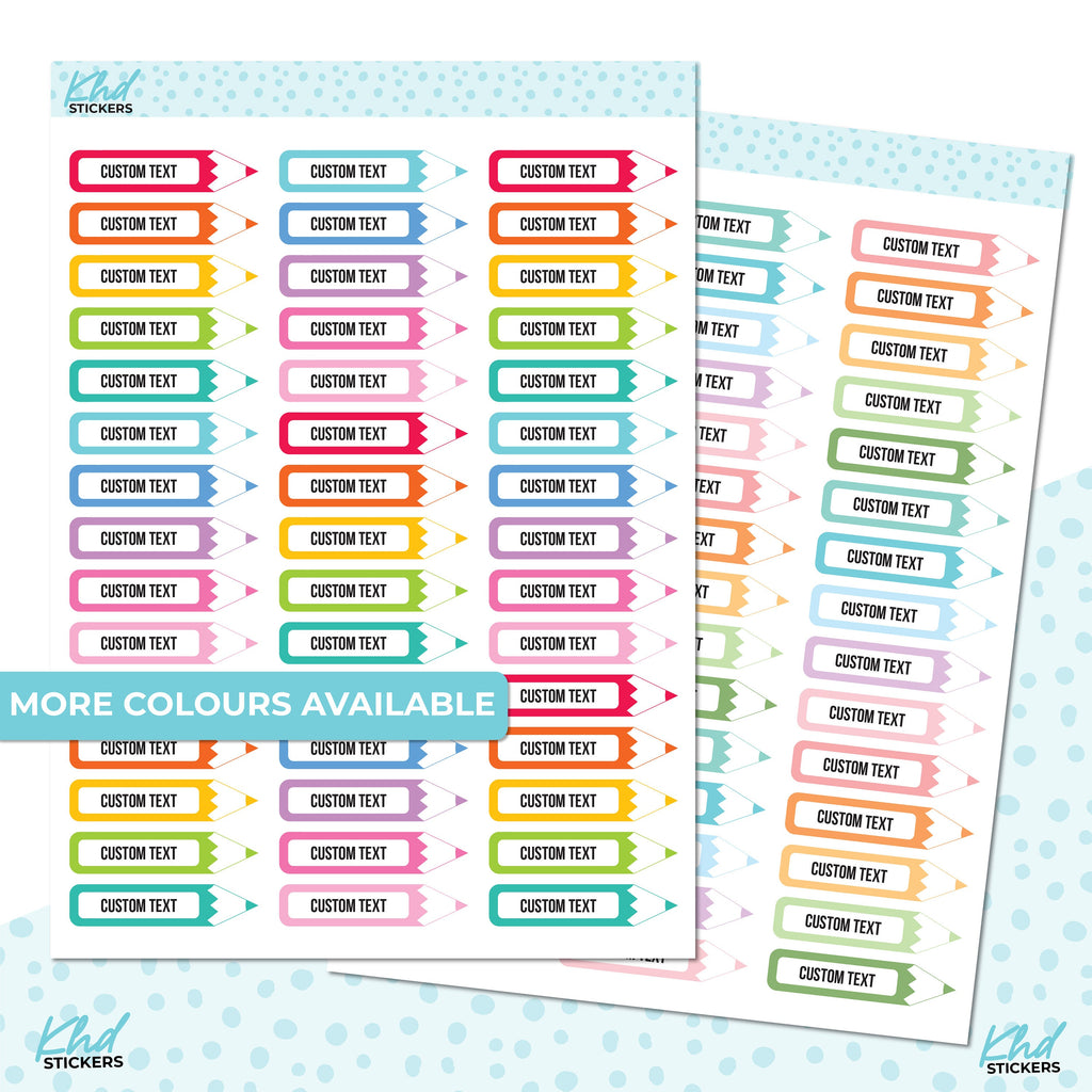 Design Your Own Pencil Planner Stickers, Custom and Personalised Planner Stickers