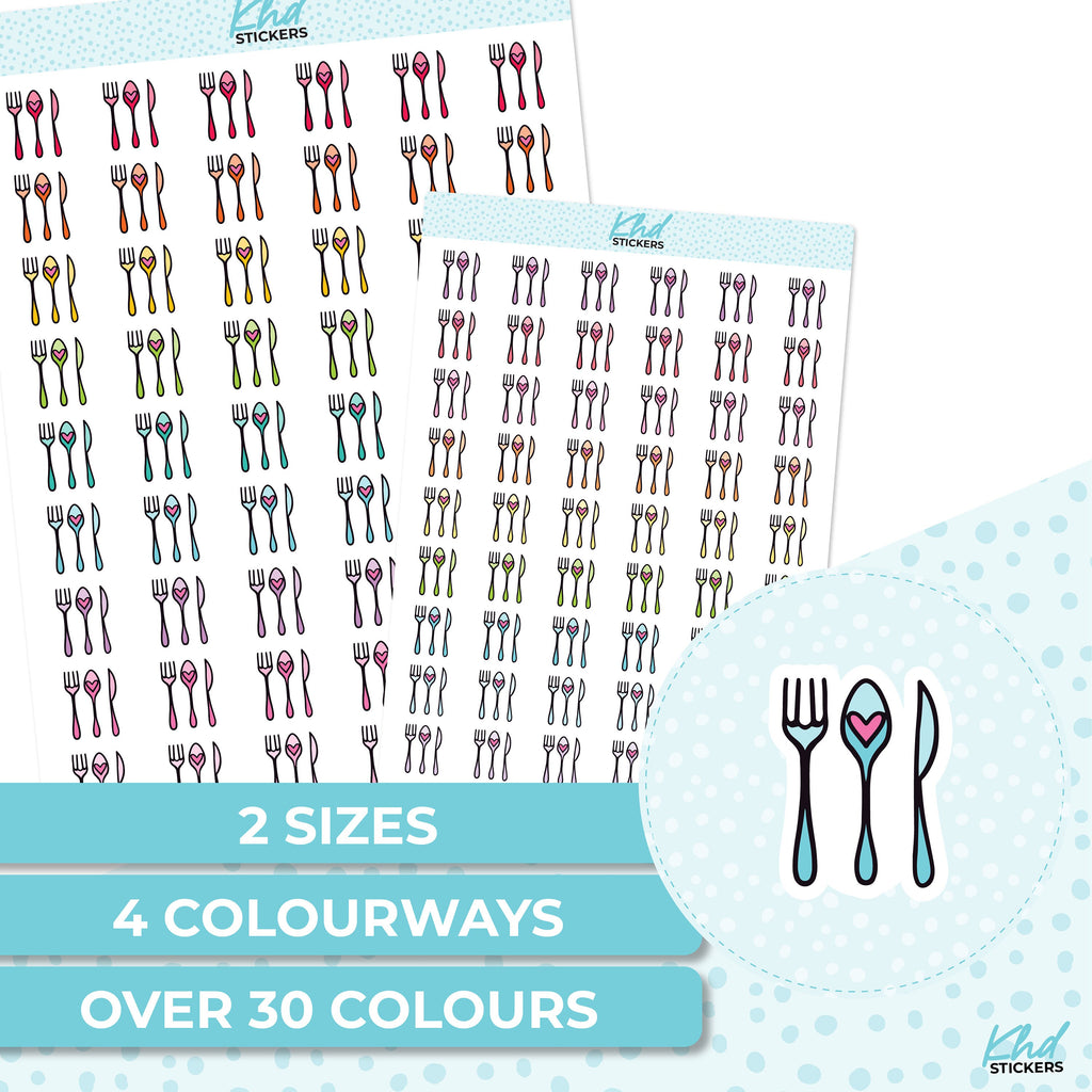 Cutlery Icon Stickers - Planner Stickers - Removable