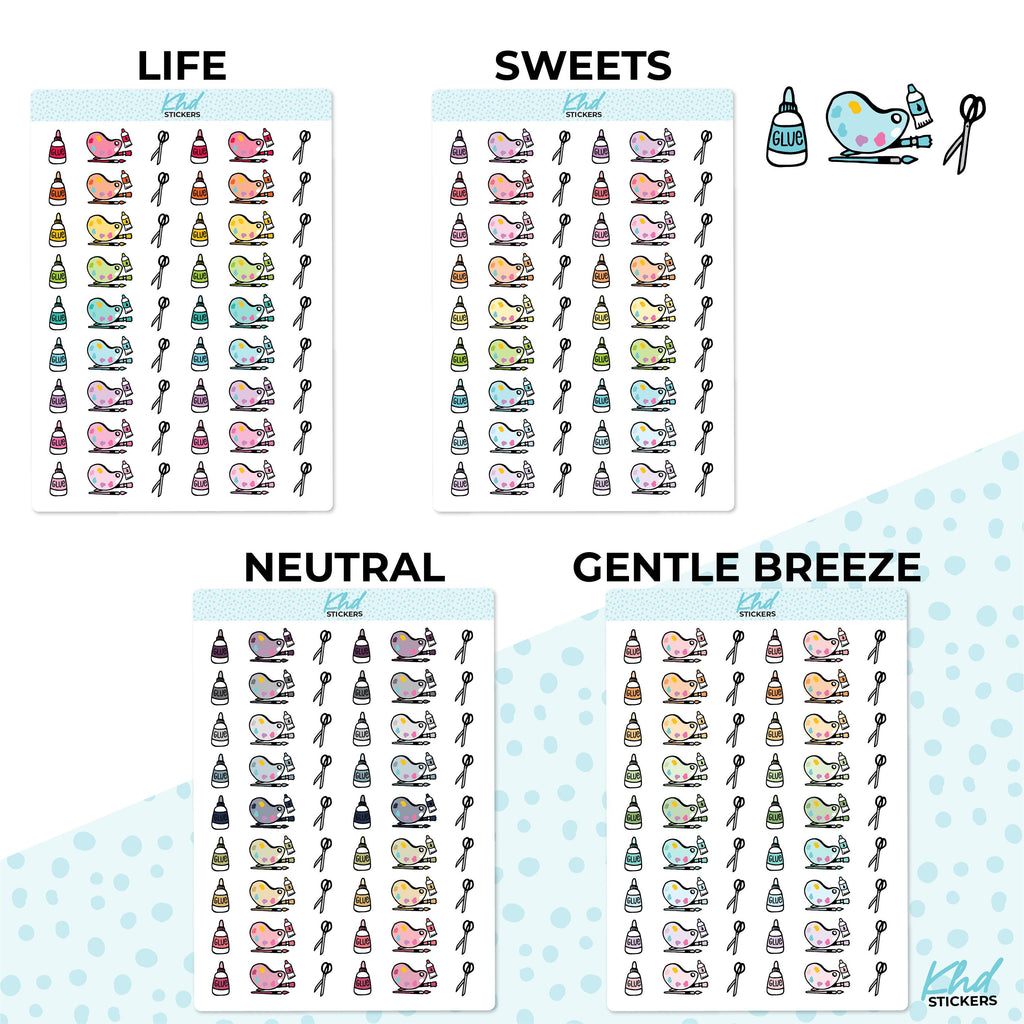 Craft Stickers, Planner Stickers, Two sizes, Removable