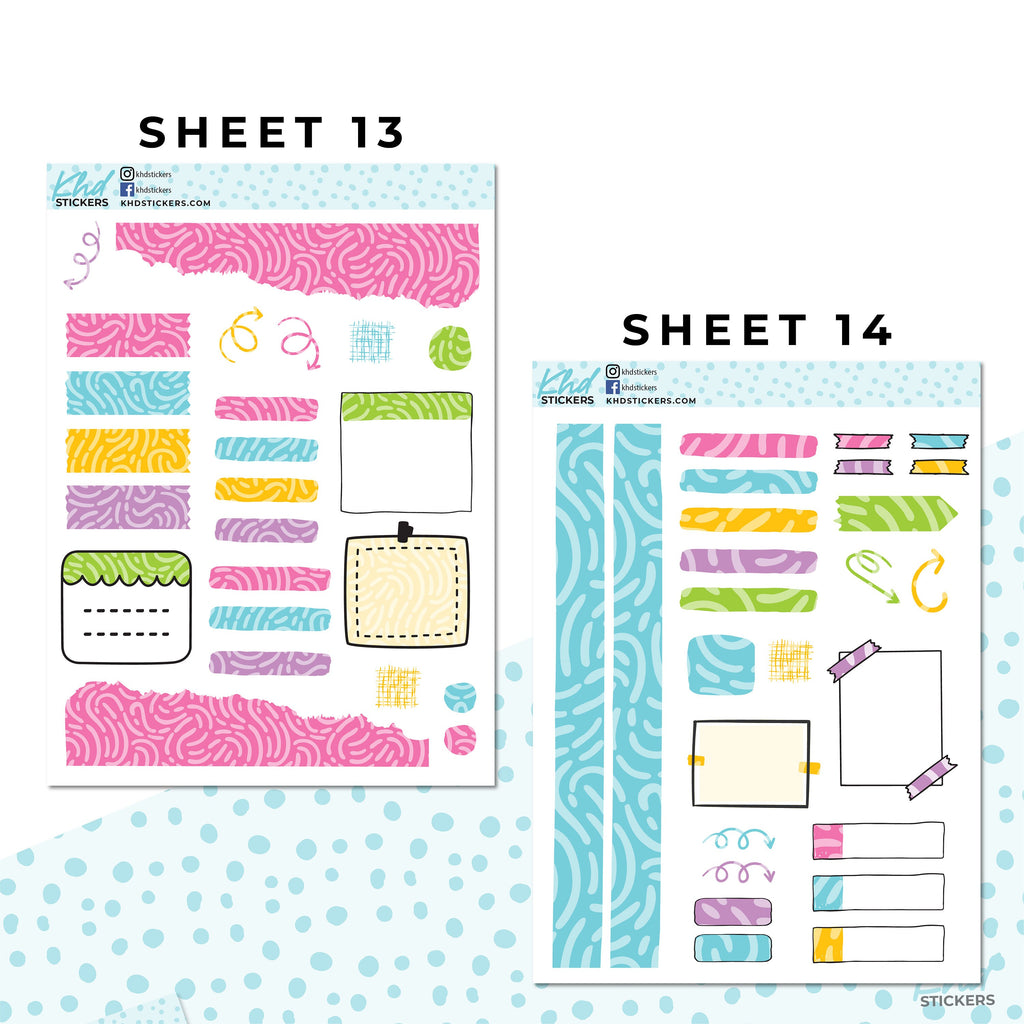 16 Sheets - Monthly Functional Planner Sticker Kit - Carnation - Planner Stickers - Kit 4811