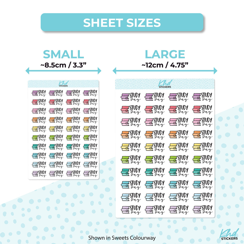 Study Day Planner Stickers, Planner Stickers, Removable