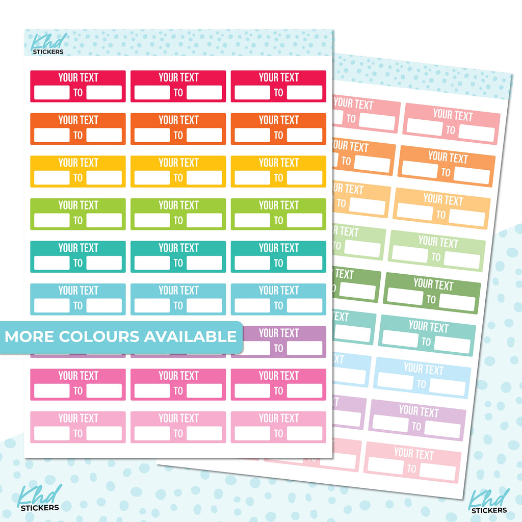 Design Your Own, From To, Customised & Personalised Planner Stickers