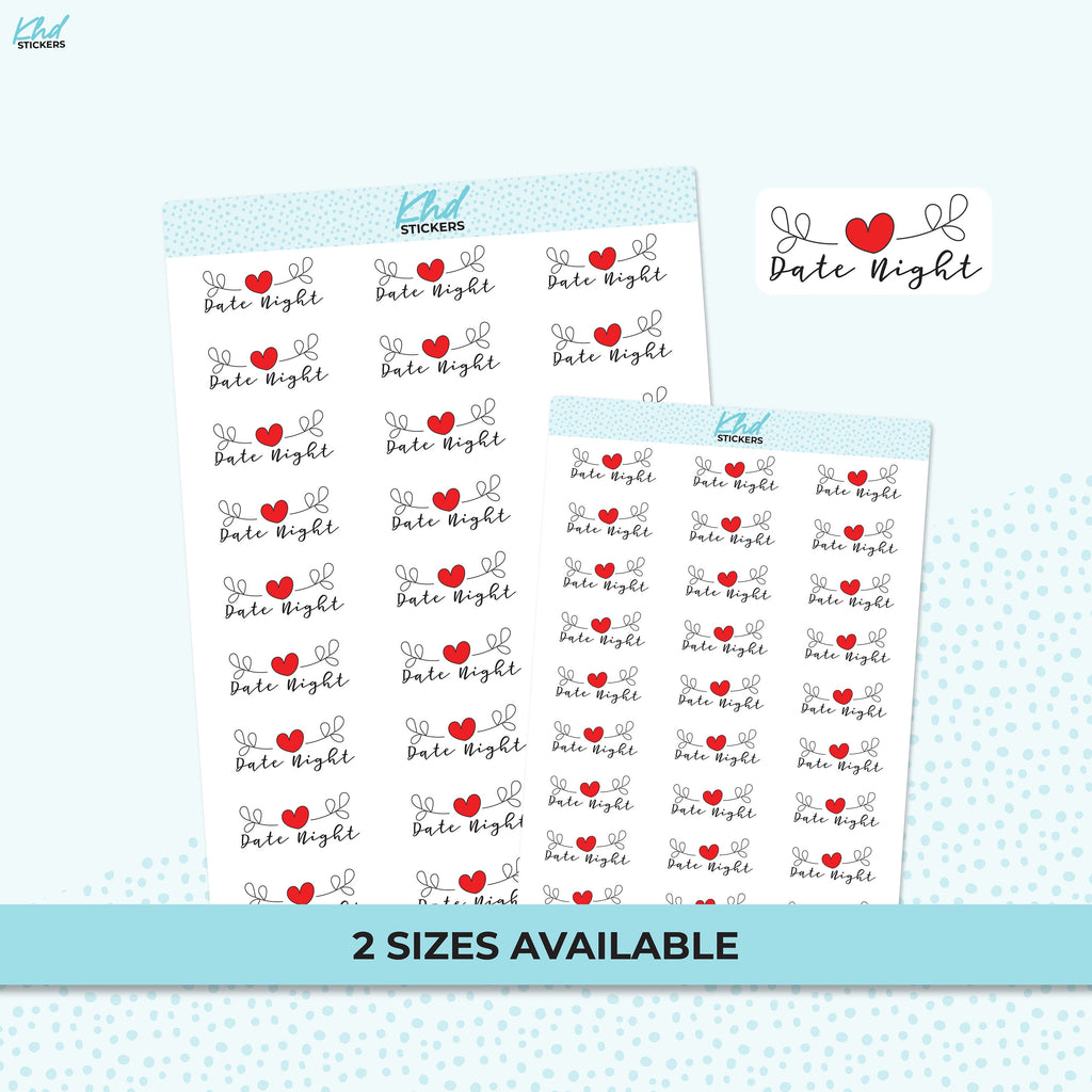 Date Night Stickers, Planner Stickers, Removable