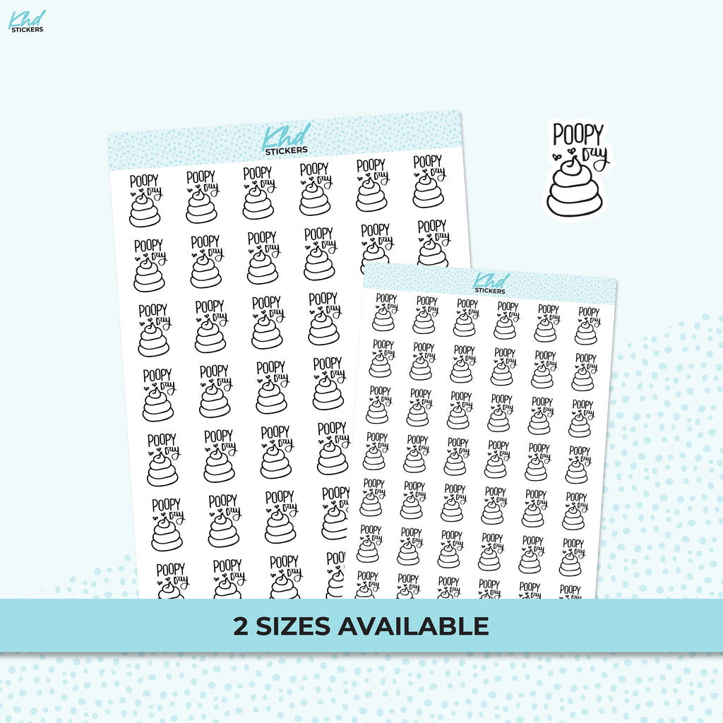 Poopy Day Planner Stickers, Removable