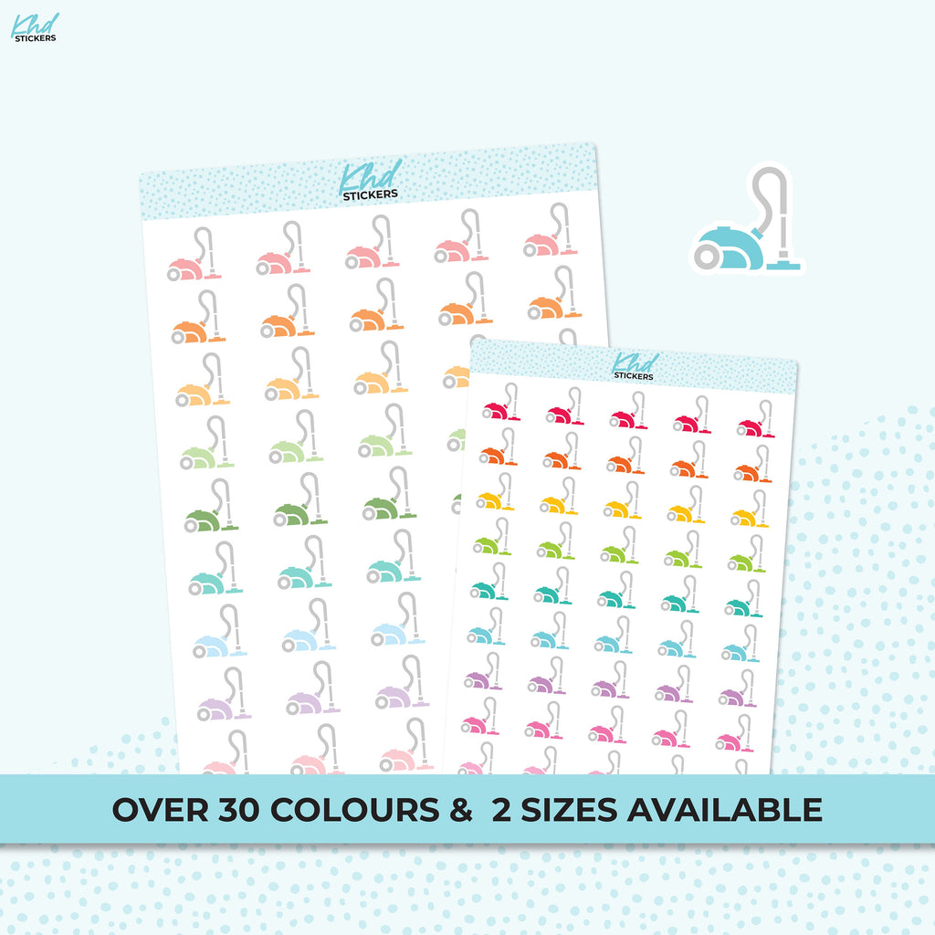 Vacuum Icon Stickers, Planner Stickers, Two sizes, Removable