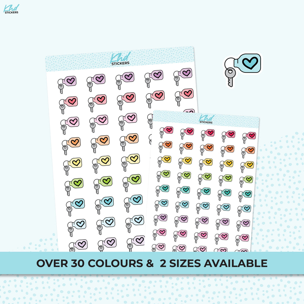 Key Ring/Chain Stickers , Planner Stickers, Two Sizes and over 30 colour selectionsTwo Sizes and over 30 colour selections, Removable