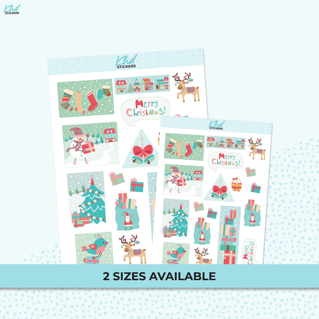 Christmas Planner Stickers, Planner Stickers, Two Sizes, Removable