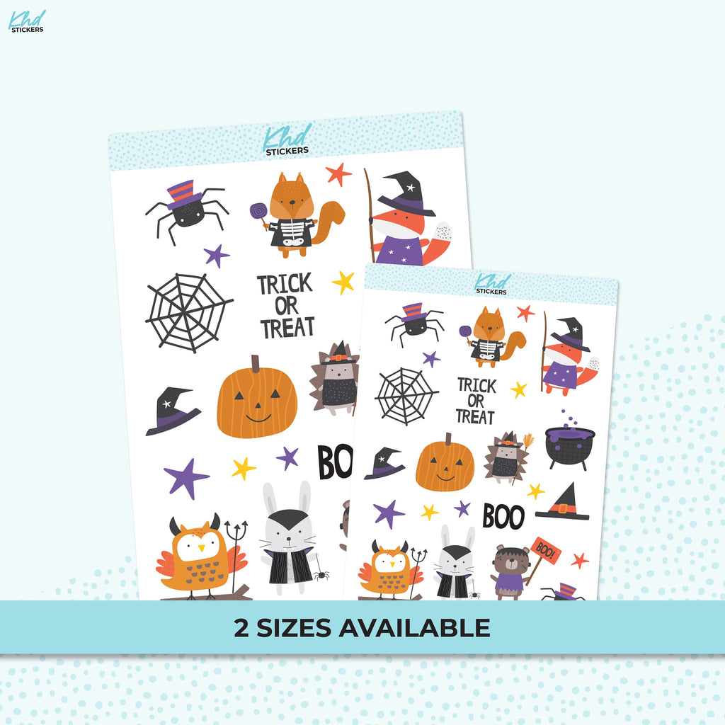 Halloween Stickers, Planner Stickers, Two Sizes, Removable