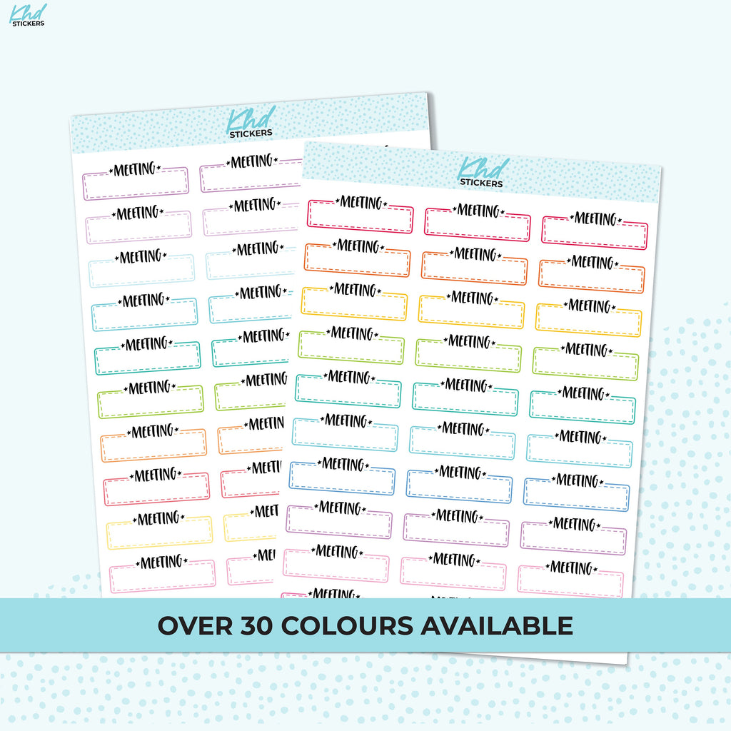 Meeting Appointment Stickers, Planner Stickers, Removable Vinyl