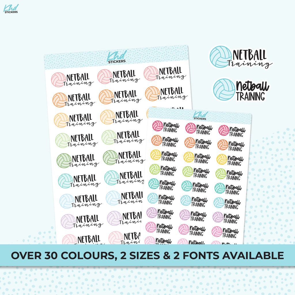 Netball training Stickers, Planner Stickers, Removable