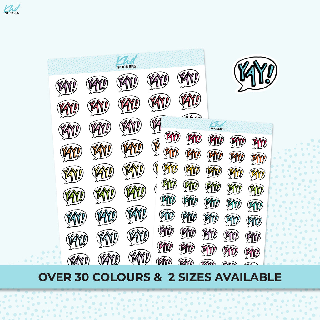 YAY Happiness Stickers, Planner Stickers, Removable