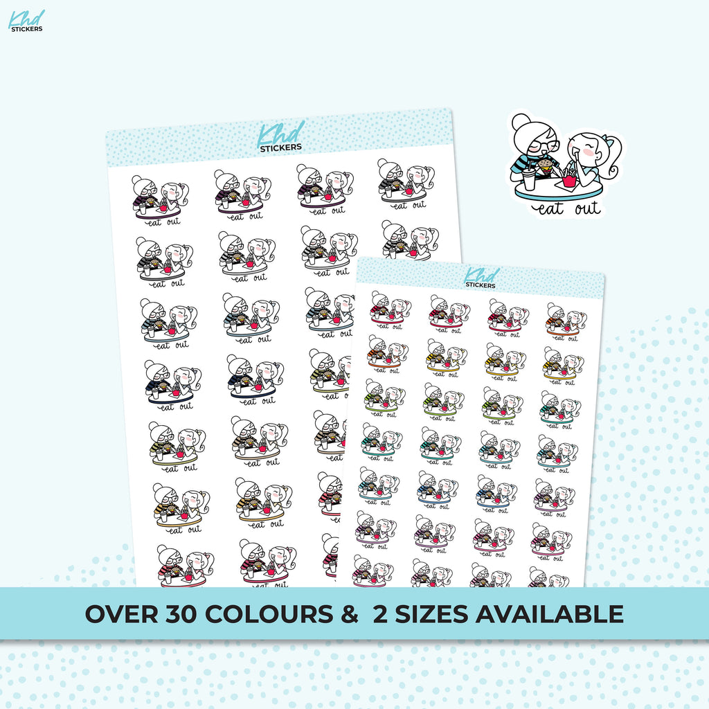 Eat Out Stickers, Planner Stickers, Planner Girl Stickers, Two sizes, Removable