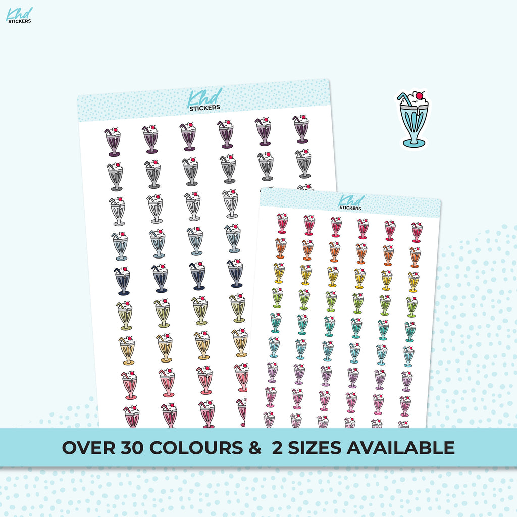 Milk Shake Icon Stickers - Planner Stickers - RemovableTwo Sizes and over 30 colour selections, Removable