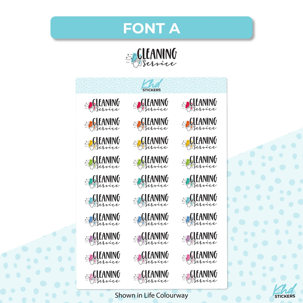Cleaning Service Stickers, Header Planner Stickers, Two size and font options, removable