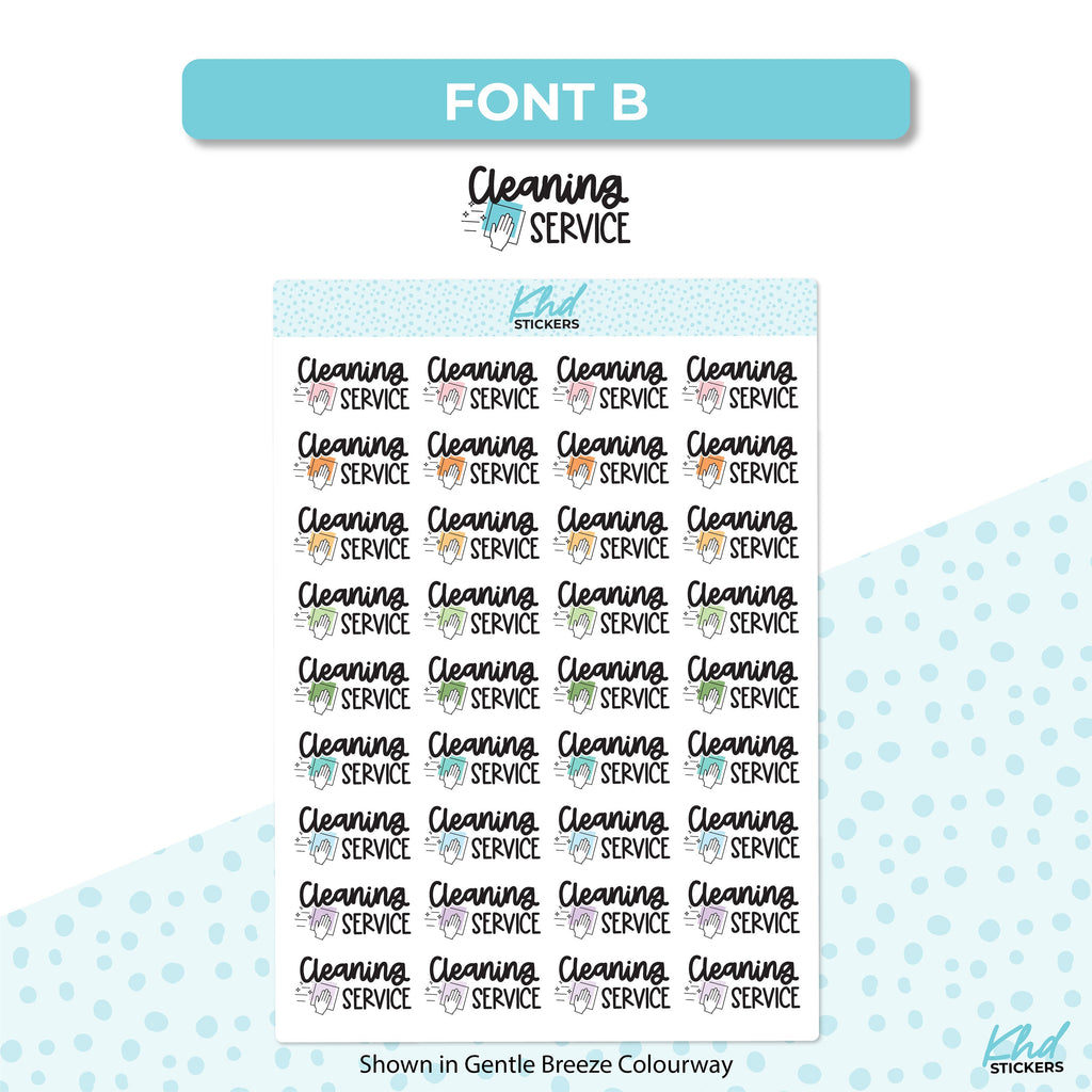 Cleaning Service Stickers, Header Planner Stickers, Two size and font options, removable