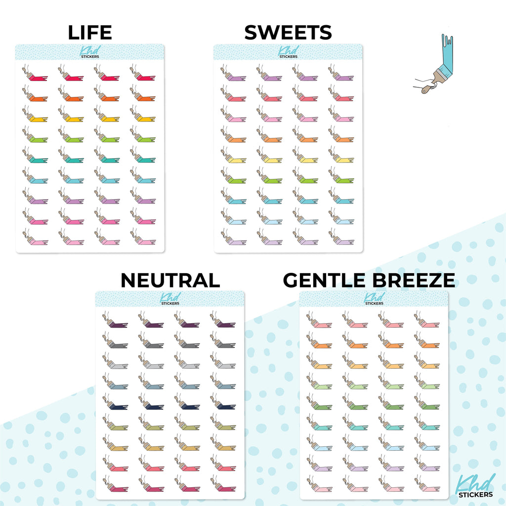 Painting Planner Stickers, Two sizes and over 30 colour options, removable