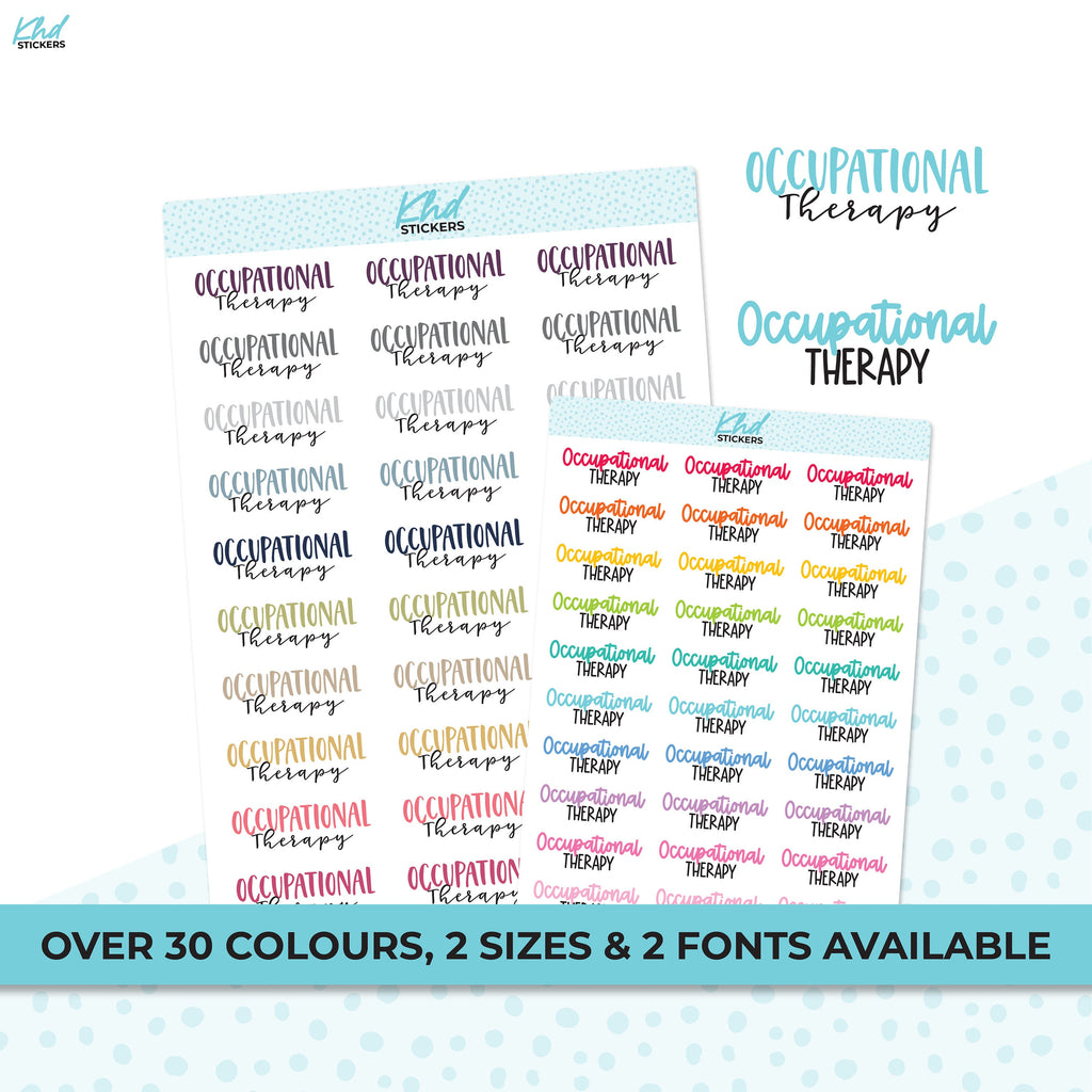 Occupational Therapy Script Planner Stickers, 2 Sizes and Fonts, Removable