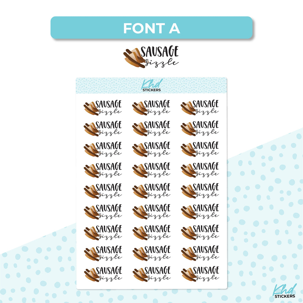 Sausage Sizzle Stickers, Planner Stickers, Removable