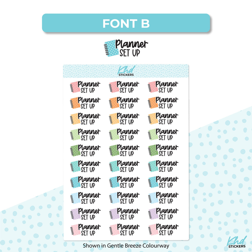 Planner Set Up Stickers, Planner Stickers, Removable