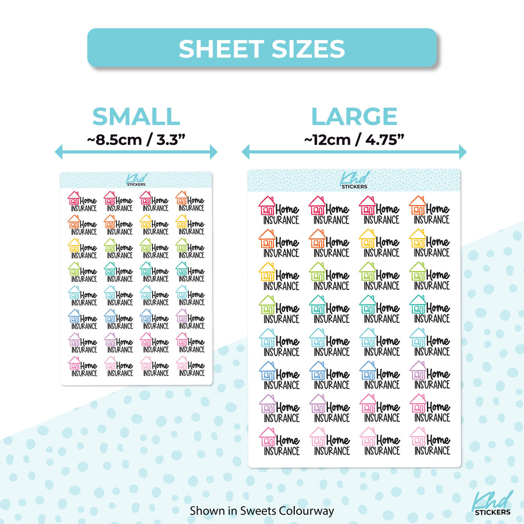 Home Insurance Stickers, Planner Stickers, Removable
