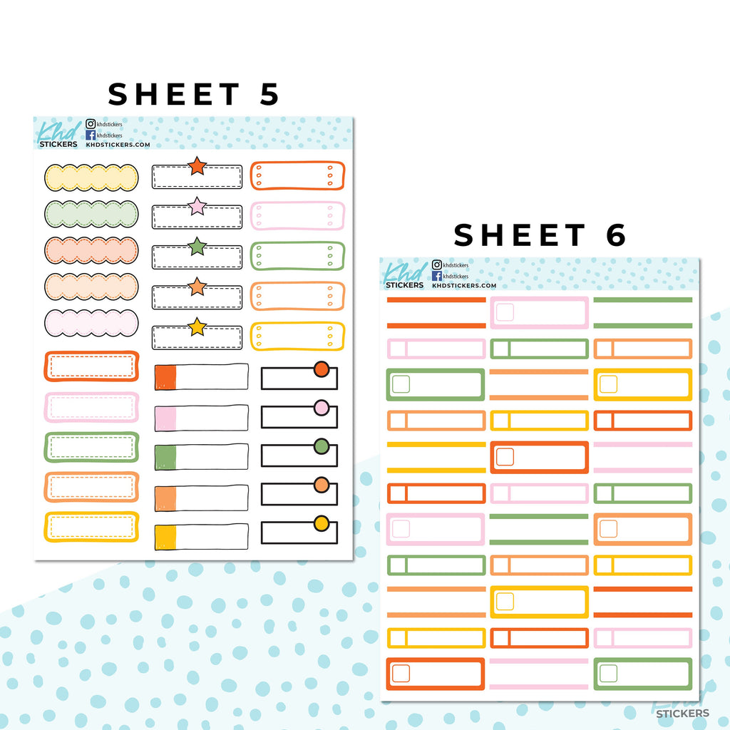 16 Sheets - Monthly Functional Planner Sticker Collection - Planner Stickers - Kit 4812