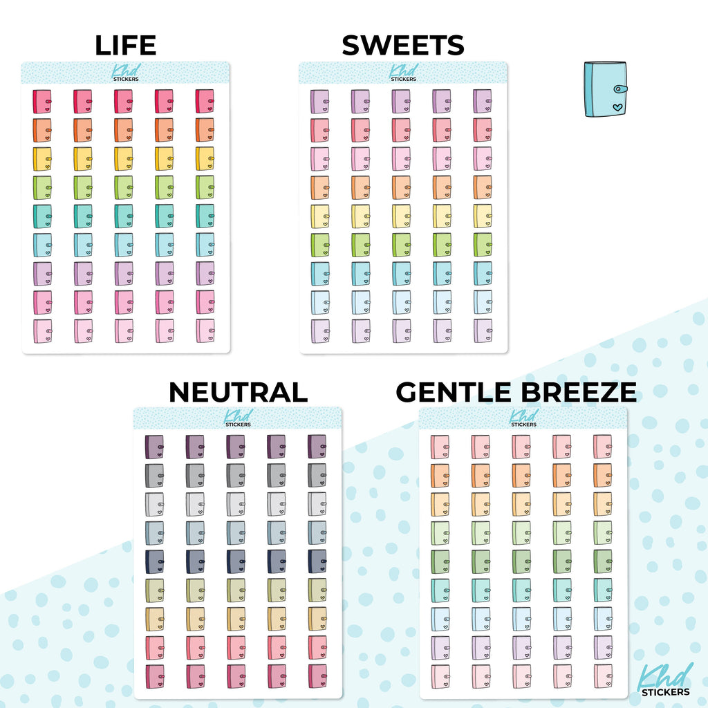 Planner Icon Stickers, Planner StickersTwo Sizes and over 30 colour selections, Removable