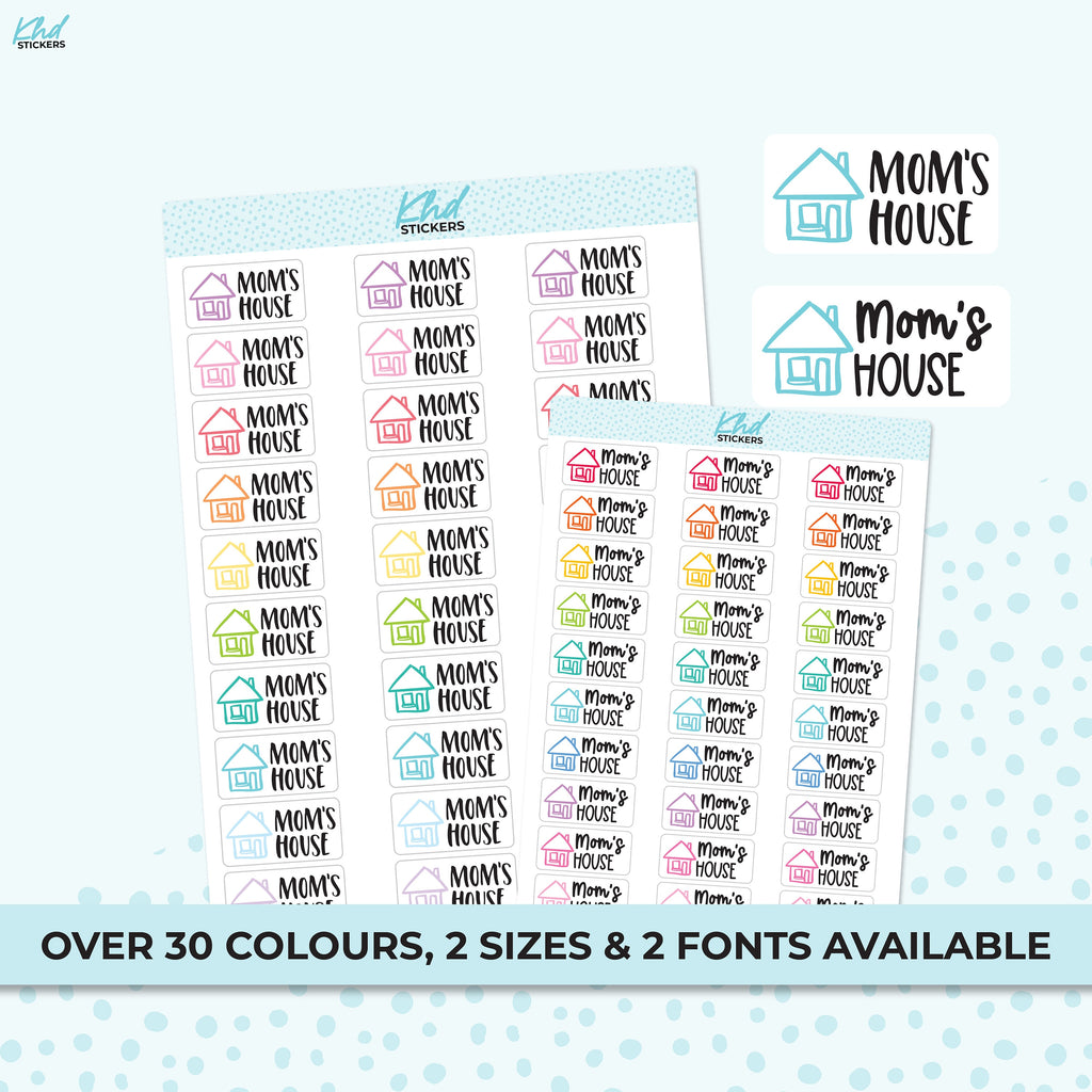 Mom's House Planner Stickers, Removable