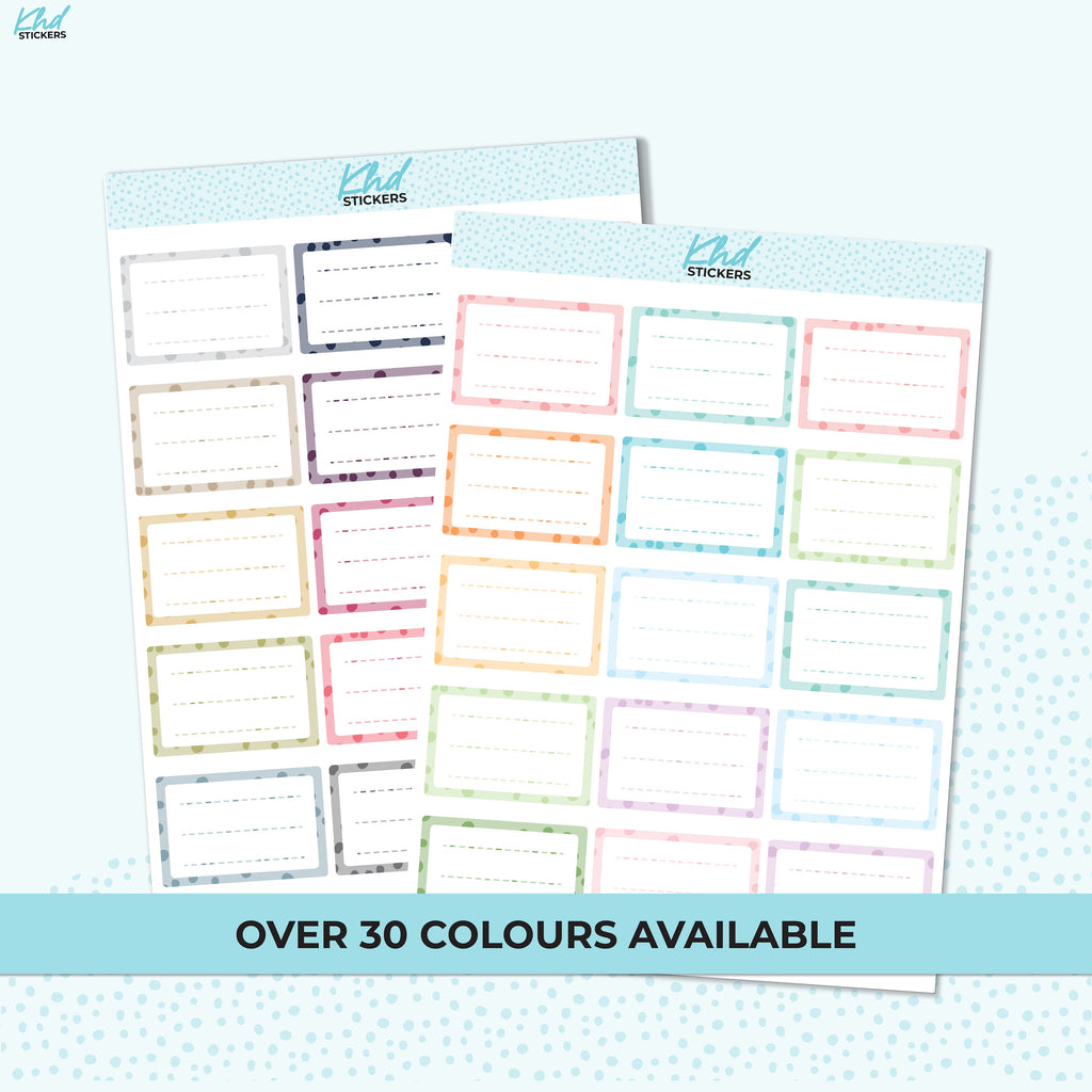 Fun polka dots Half Boxes, Appointment Stickers, Planner Stickers, Removable Vinyl