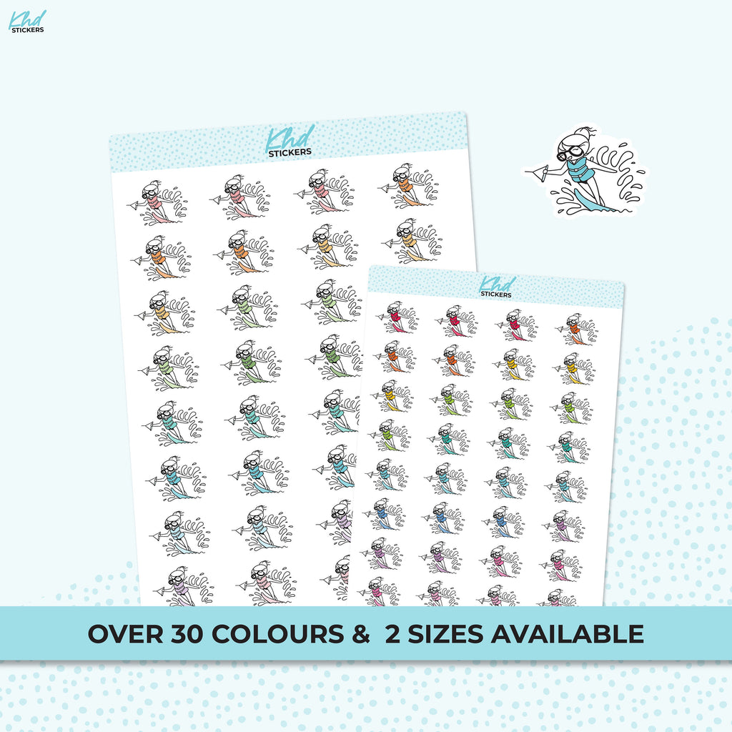 Planner Girl Leona Water Skiing Planner Stickers, Removable