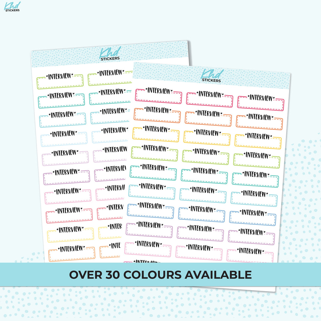 Interview Stickers, Planner Stickers, Removable