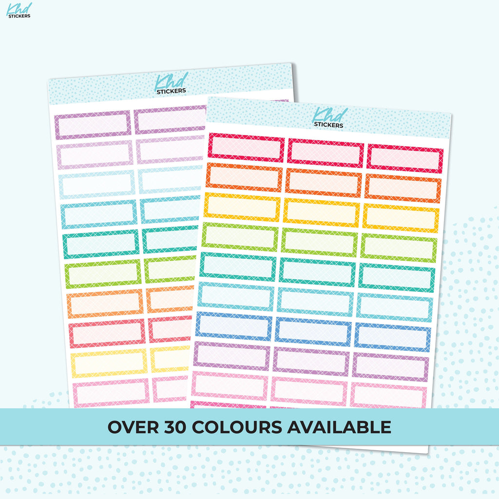 Appointment Quarter Box Planner Stickers with cross hatch pattern, Removable Vinyl