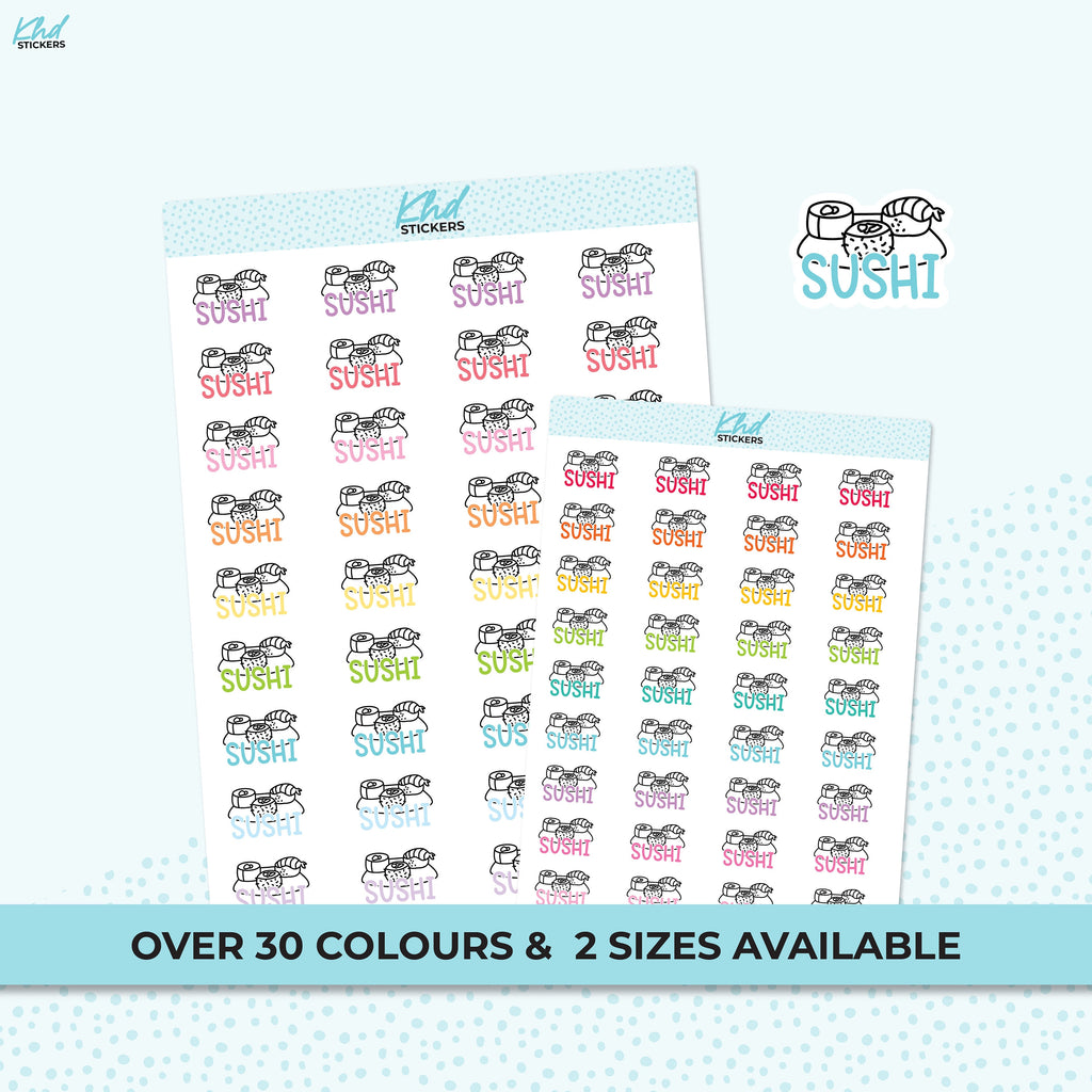 Sushi Stickers, Planner Stickers, Removable
